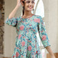 Casual Kurti Cotton Green Print Kurtis