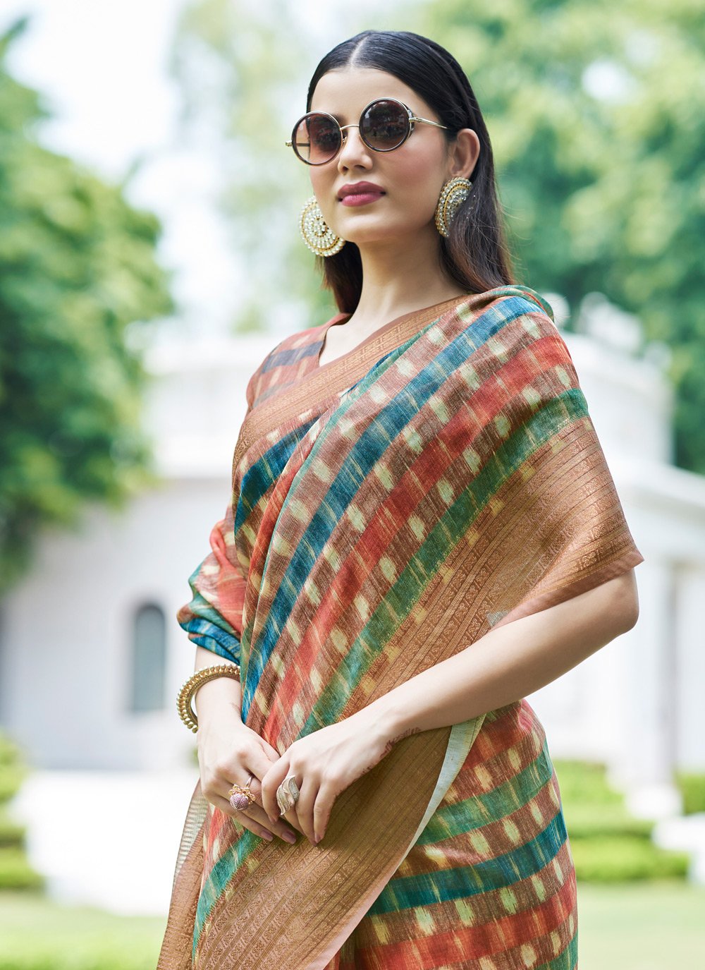 Casual Linen Multi Colour Digital Print Saree