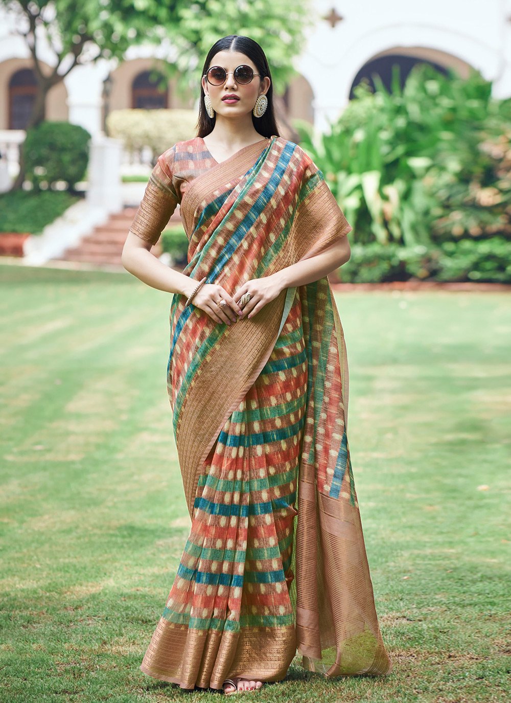 Casual Linen Multi Colour Digital Print Saree