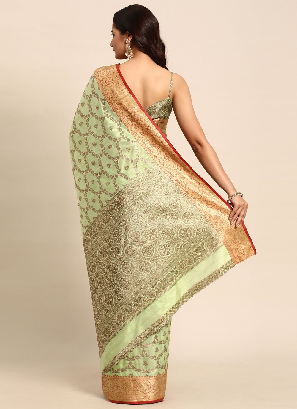 Casual Silk Green Woven Saree