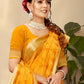 Trendy Saree Chanderi Cotton Yellow Embroidered Saree