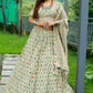 Lehenga Choli Chanderi Cotton Green Foil Print Lehenga Choli