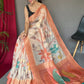Classic Chanderi Orange Digital Print Saree