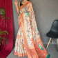 Classic Chanderi Orange Digital Print Saree