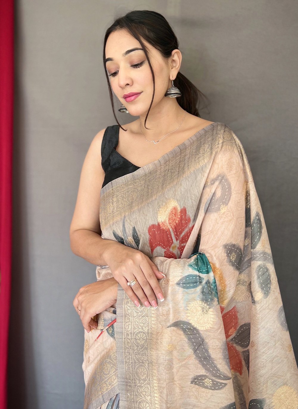 Contemporary Chanderi Multi Colour Digital Print Saree