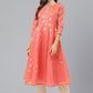 Floor Length Kurti Chanderi Orange Woven Kurtis