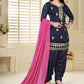 Salwar Suit Chanderi Blue Embroidered Salwar Kameez