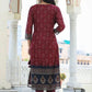 Pant Style Suit Chanderi Maroon Print Salwar Kameez