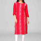 Designer Kurti Chanderi Red Embroidered Kurtis