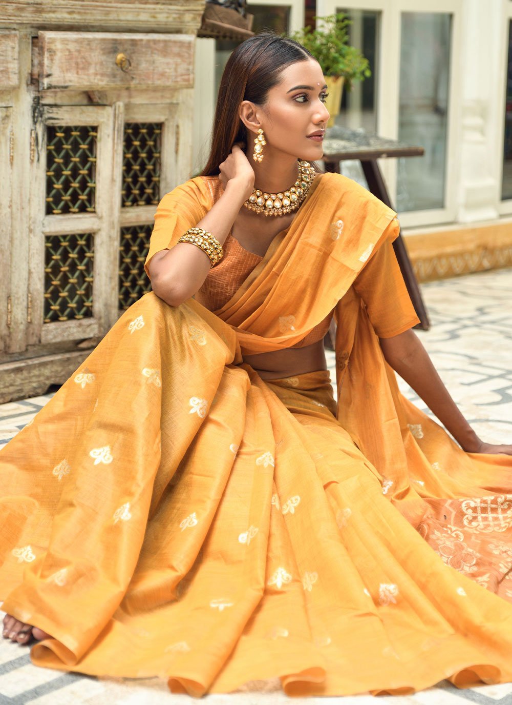 Trendy Saree Chanderi Silk Mustard Weaving Saree