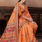 Contemporary Chanderi Silk Orange Gota Work Saree