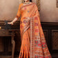 Contemporary Chanderi Silk Orange Gota Work Saree