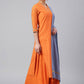 Palazzo Salwar Suit Chanderi Silk Orange Woven Salwar Kameez