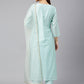 Salwar Suit Chanderi Silk Aqua Blue Plain Salwar Kameez