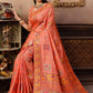 Trendy Saree Chanderi Silk Peach Gota Work Saree