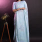 Classic Chiffon Aqua Blue Patch Border Saree