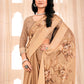 Classic Chiffon Beige Fancy Work Saree