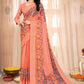 Trendy Saree Chiffon Orange Fancy Work Saree