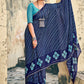 Contemporary Chiffon Blue Foil Print Saree
