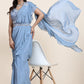 Classic Chiffon Blue Mirror Saree