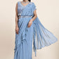 Classic Chiffon Blue Mirror Saree