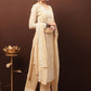 Pakistani Salwar Suit Chiffon Chinon Cream Crystals Salwar Kameez