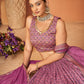 A Line Lehenga Chiffon Purple Digital Print Lehenga Choli