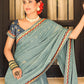 Classic Chiffon Grey Embroidered Saree