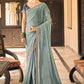 Classic Chiffon Grey Embroidered Saree
