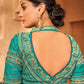 Classic Chiffon Teal Embroidered Saree
