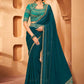 Classic Chiffon Teal Embroidered Saree