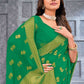 Classic Chiffon Viscose Green Weaving Saree