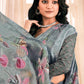 Classic Chiffon Grey Fancy Work Saree