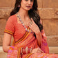 Trendy Saree Chiffon Orange Fancy Work Saree