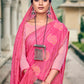 Classic Chiffon Pink Foil Print Saree