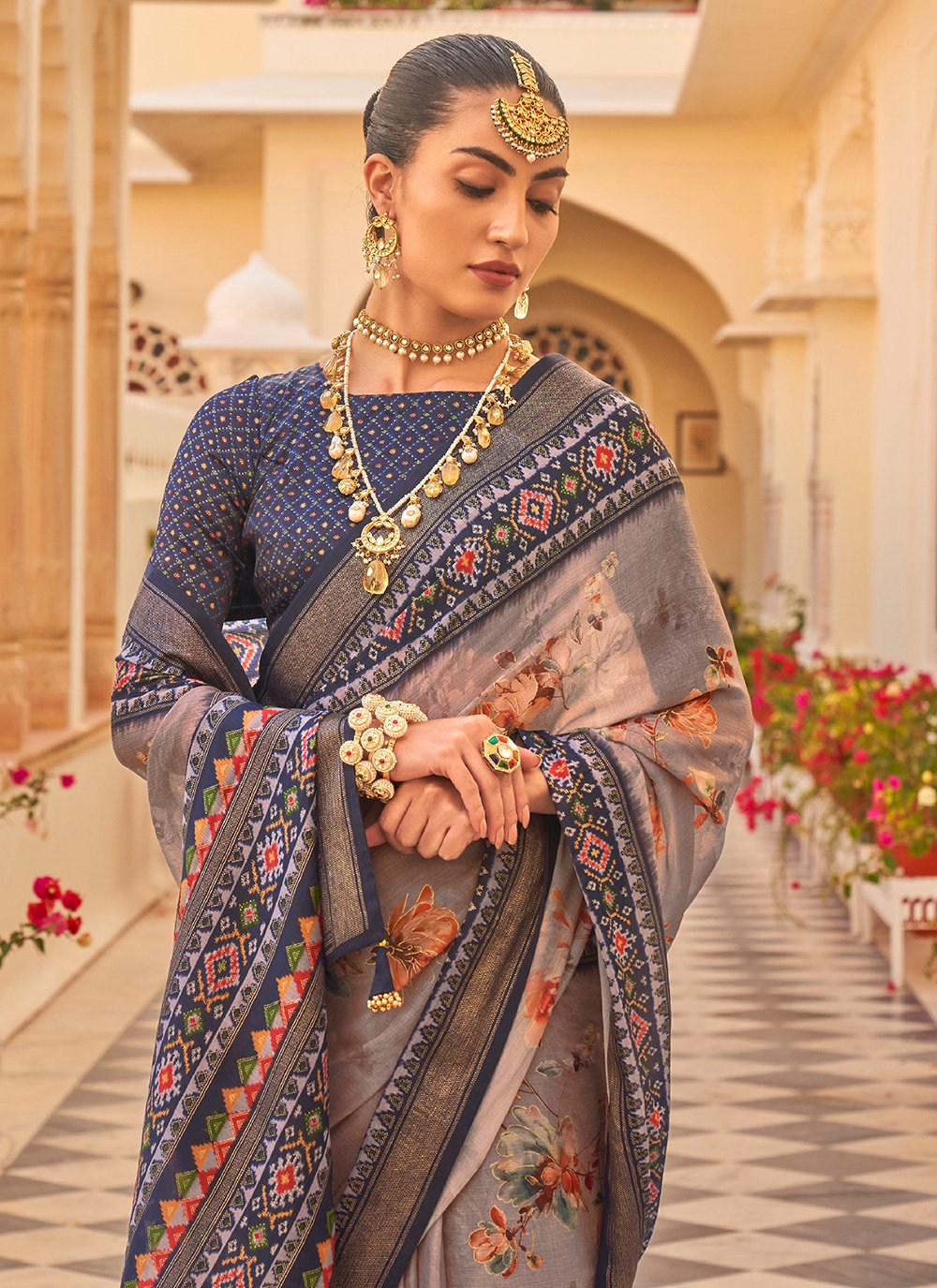 Trendy Saree Chiffon Silk Multi Colour Print Saree