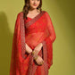 Trendy Saree Chiffon Red Print Saree