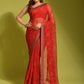 Trendy Saree Chiffon Red Print Saree
