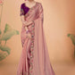 Classic Chiffon Pink Embroidered Saree