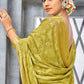 Contemporary Chiffon Viscose Green Weaving Saree