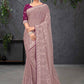 Classic Chiffon Mauve Embroidered Saree