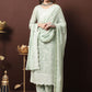 Salwar Suit Chiffon Chinon Sea Green Crystals Salwar Kameez