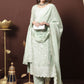 Salwar Suit Chiffon Chinon Sea Green Crystals Salwar Kameez