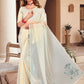 Trendy Saree Chiffon White Stone Saree