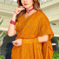 Contemporary Chiffon Mustard Stone Saree