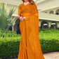 Contemporary Chiffon Mustard Stone Saree