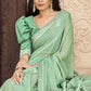 Trendy Saree Chiffon Green Embroidered Saree