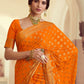 Trendy Saree Chiffon Silk Orange Weaving Saree