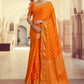 Trendy Saree Chiffon Silk Orange Weaving Saree