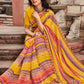 Classic Chiffon Yellow Embroidered Saree